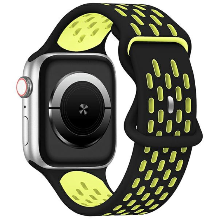 Beline Apple Watch (38/40/41mm) Armband Sport Silikon - Gul/Svart | 5123 | AlltMobil