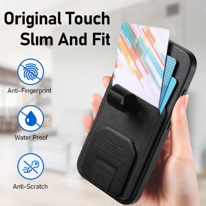 OEM - Mobilskal för Samsung Galaxy S26 TPU + Konstläder Kickstand - Svart