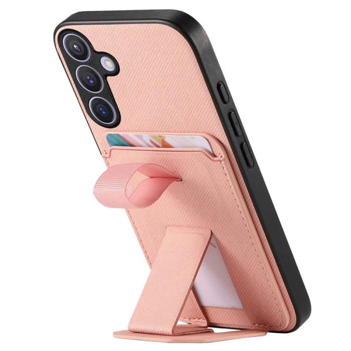 OEM - Mobilskal för Samsung Galaxy S26 TPU + Konstläder med kortfack - Rosa