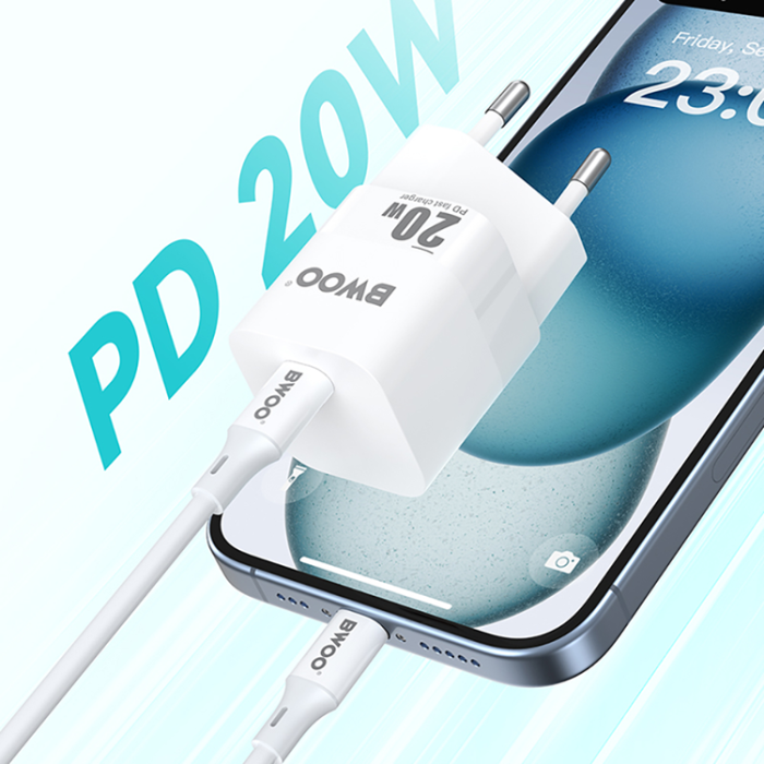 BWOO - BWOO Mini Väggladdare 20W USB-C CDA155 - Vit