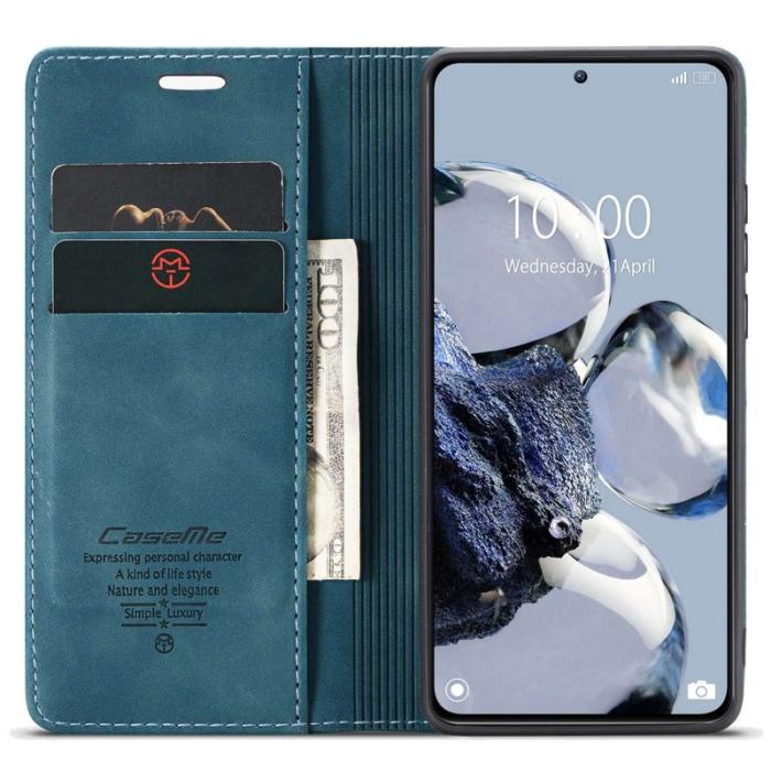 Caseme - CASEME 013 Series Xiaomi 12T 5G Plånboksfodral Konstläder Blå