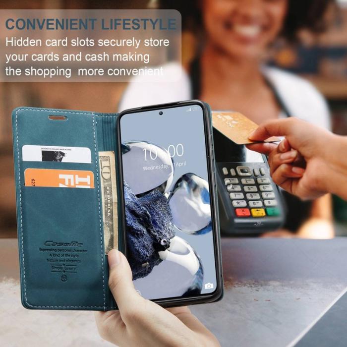 Caseme - CASEME 013 Series Xiaomi 12T 5G Plånboksfodral Konstläder Blå
