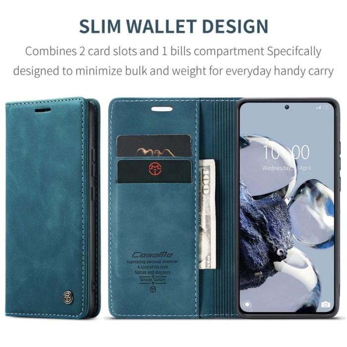 Caseme - CASEME 013 Series Xiaomi 12T 5G Plånboksfodral Konstläder Blå