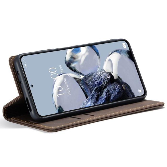 Caseme - CASEME 013 Series Xiaomi 12T 5G Plånboksfodral Konstläder Brun