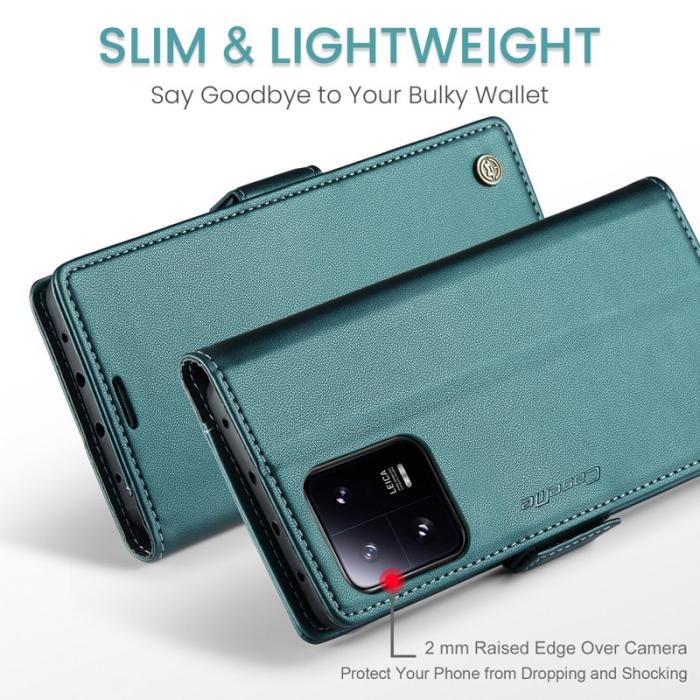 Caseme - CASEME Xiaomi 13 Pro 5G Plånboksfodral Konstläder RFID-Skydd Grön