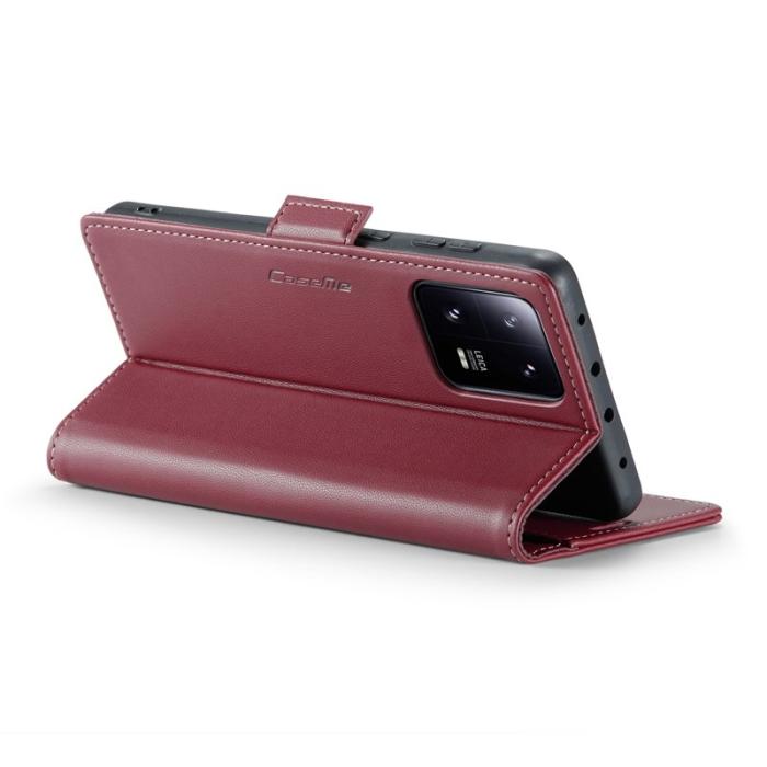 Caseme - CASEME Xiaomi 13 Pro 5G Plånboksfodral Konstläder RFID-Skydd Röd
