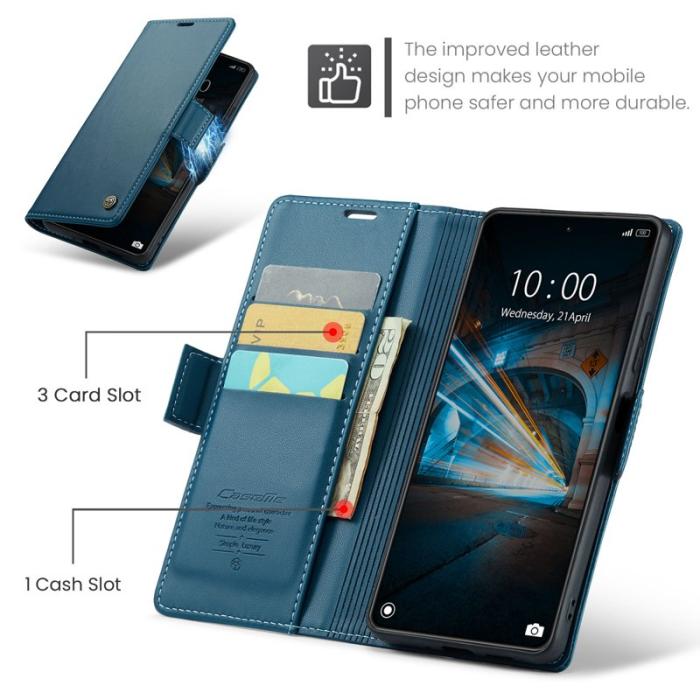 Caseme - CASEME 023 Xiaomi 14 Plånboksfodral Konstläder RFID Blå