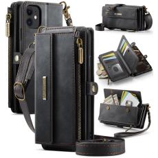 Caseme - CASEME iPhone 11 Pl&aring;nboksfodral RFID-Skydd Konstl&auml;der Svart