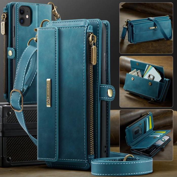 Caseme - CASEME iPhone 11 Plånboksfodral RFID-Skydd Konstläder Grön