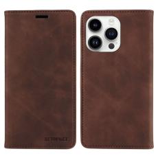 BETOPNICE - BETOPNICE 003 iPhone 14 Pro Max Pl&aring;nboksfodral Konstl&auml;der - Brun