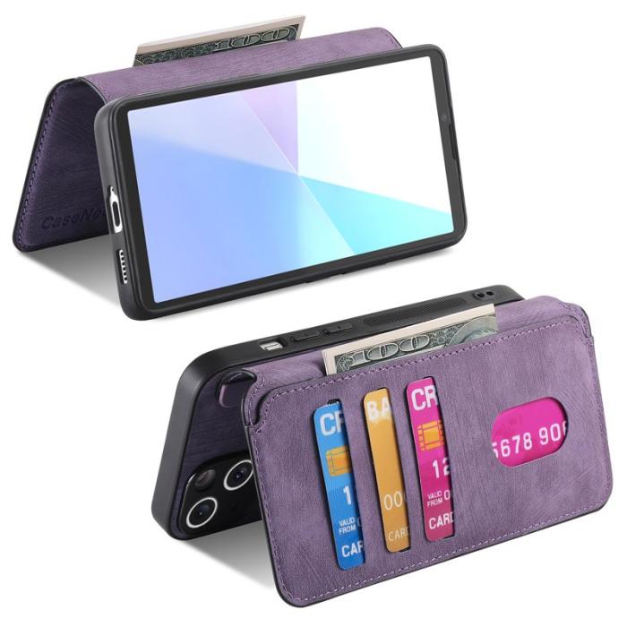 CASENEO - CASENEO Sony Xperia 10 VI Magnetiskt Plånboksfodral Konstläder - Lila