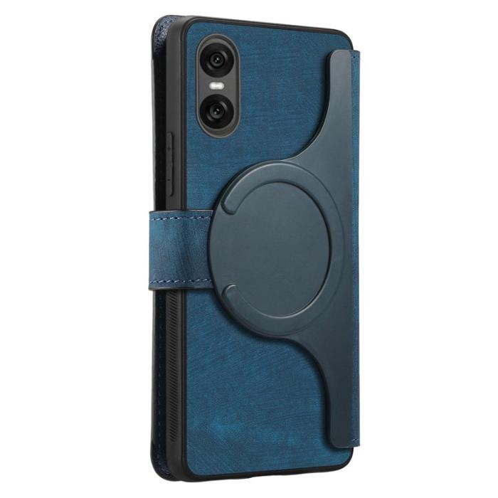 CASENEO - CASENEO Sony Xperia 10 VI Magnetiskt Plånboksfodral Konstläder - Blå