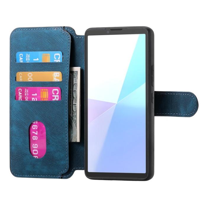 CASENEO - CASENEO Sony Xperia 10 VI Magnetiskt Plånboksfodral Konstläder - Blå