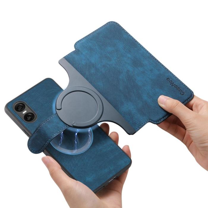 CASENEO - CASENEO Sony Xperia 10 VI Magnetiskt Plånboksfodral Konstläder - Blå