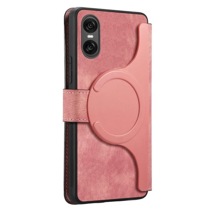 CASENEO - CASENEO Sony Xperia 10 VI Magnetiskt Plånboksfodral Konstläder - Rosa
