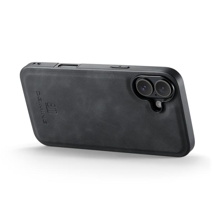 DG.MING - DG.MING Mobilskal till iPhone 17 PU Läder PC + TPU Hybrid - Svart