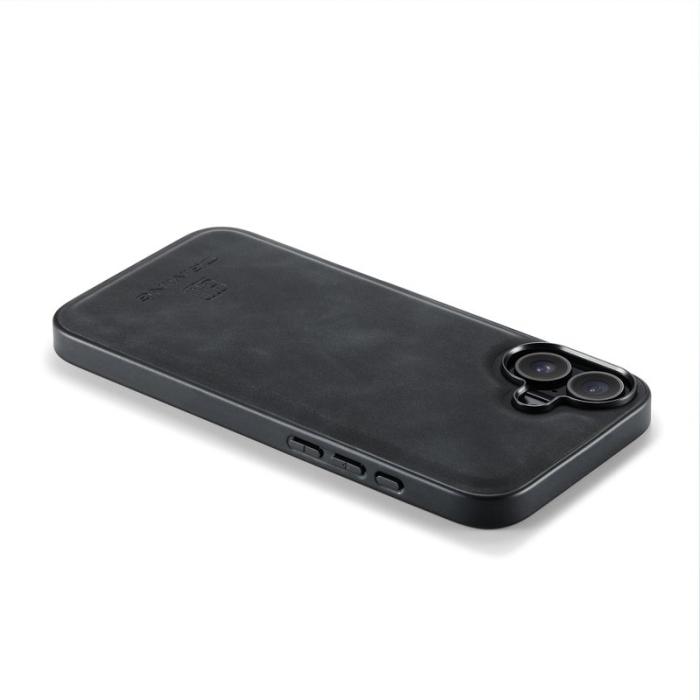 DG.MING - DG.MING Mobilskal till iPhone 17 PU Läder PC + TPU Hybrid - Svart