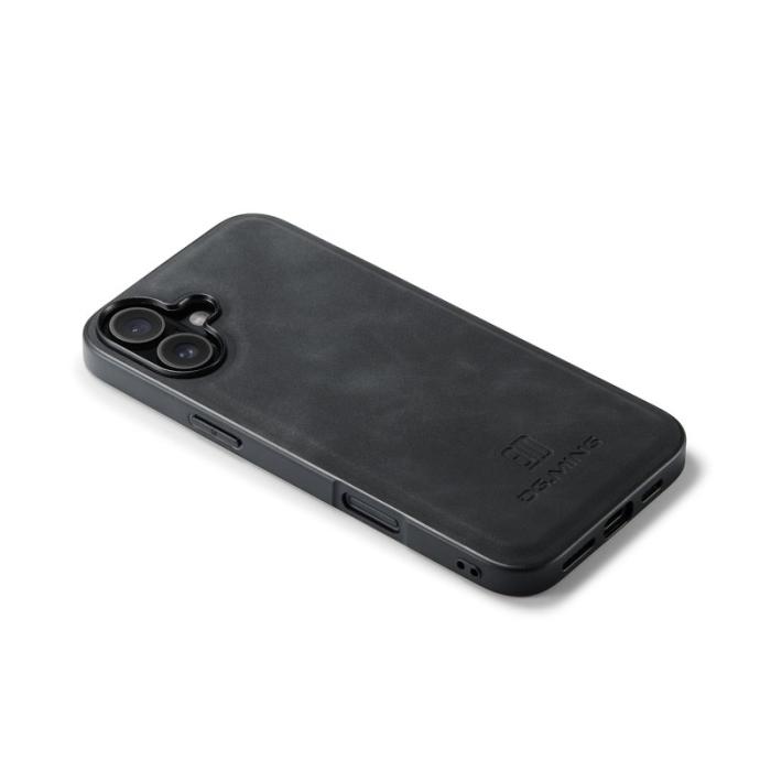 DG.MING - DG.MING Mobilskal till iPhone 17 PU Läder PC + TPU Hybrid - Svart