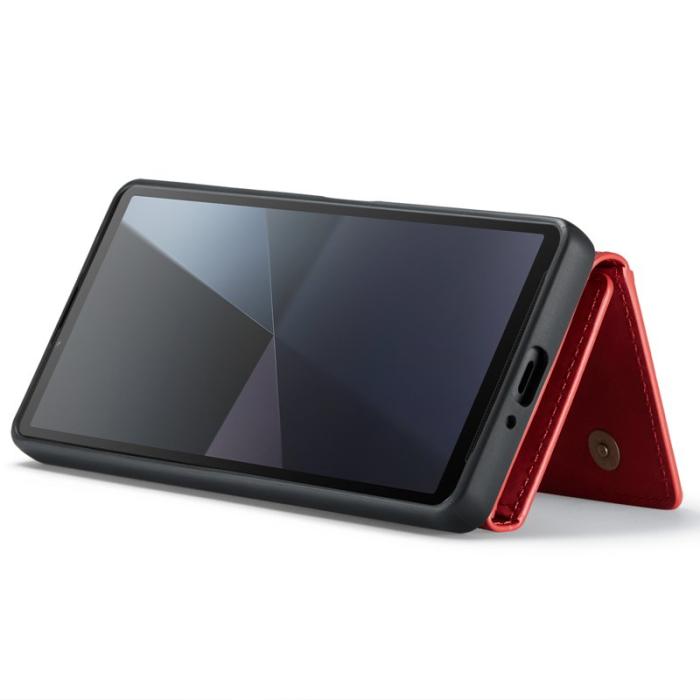 DG.MING - DG.MING Konstläder Plånboksfodral för Sony Xperia 10 VI - Röd