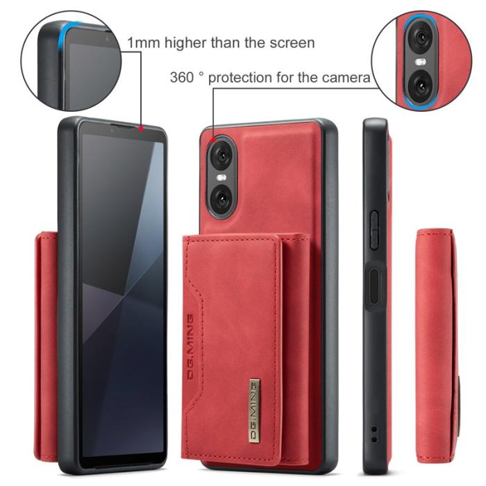DG.MING - DG.MING Konstläder Plånboksfodral för Sony Xperia 10 VI - Röd