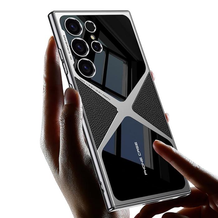 GKK - GKK Samsung Galaxy S24 Ultra Fodral - KonstLäder + PC - Röd Svart