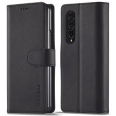 LC.imeeke - LC.IMEEKE Pl&aring;nboksfodral f&ouml;r Samsung Galaxy Z Fold3 5G - Konstl&auml;der - Svart