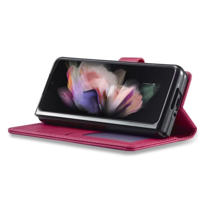 LC.imeeke - LC.IMEEKE Plånboksfodral för Samsung Galaxy Z Fold3 5G - Konstläder - Rosa
