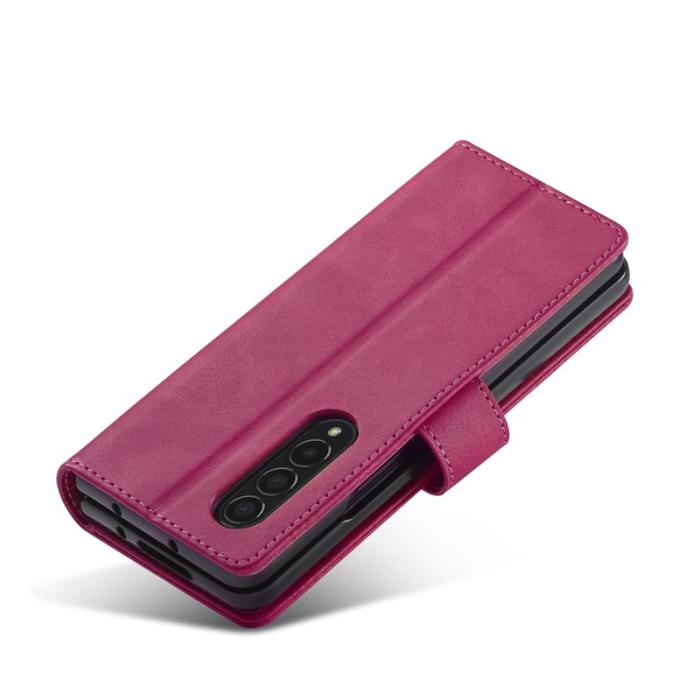 LC.imeeke - LC.IMEEKE Plånboksfodral för Samsung Galaxy Z Fold3 5G - Konstläder - Rosa