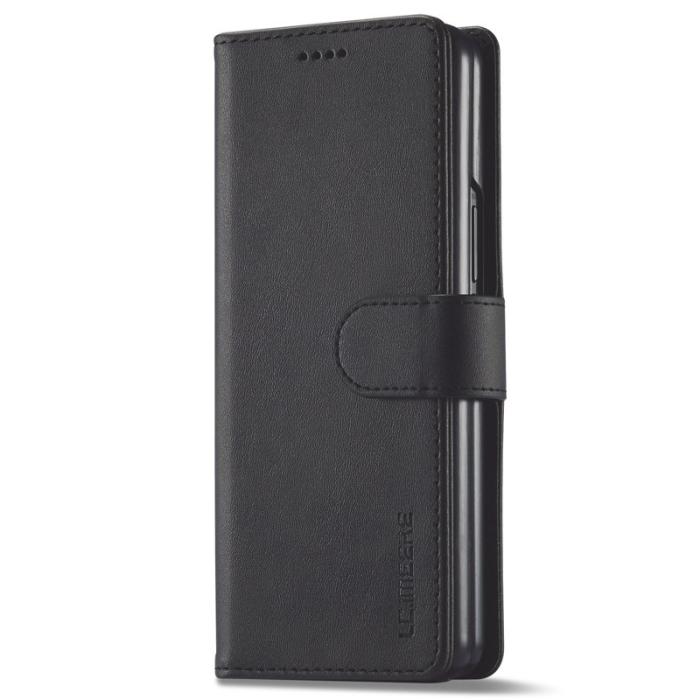 LC.imeeke - LC.IMEEKE Plånboksfodral för Samsung Galaxy Z Fold3 5G - Konstläder - Svart
