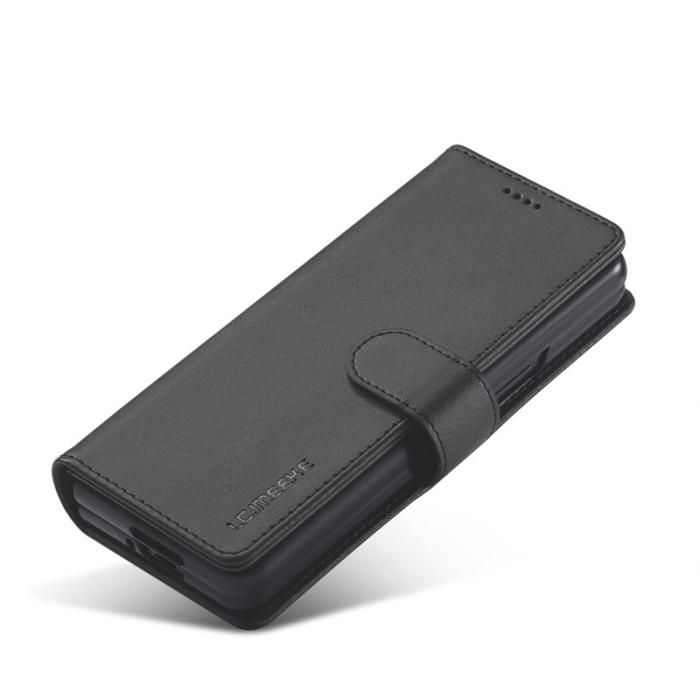 LC.imeeke - LC.IMEEKE Plånboksfodral för Samsung Galaxy Z Fold3 5G - Konstläder - Svart