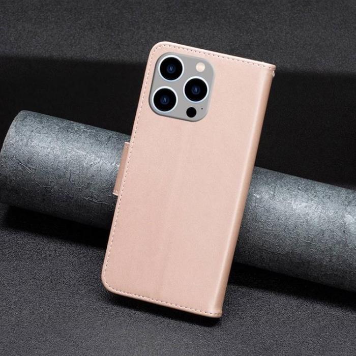 OEM - iPhone 14 Pro Max Plånboksfodral Butterflies Imprinted - Rosa Guld