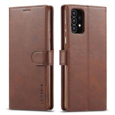 LC.imeeke - LC.IMEEKE Samsung Galaxy A53 5G Pl&aring;nboksfodral Konstl&auml;der - Brun