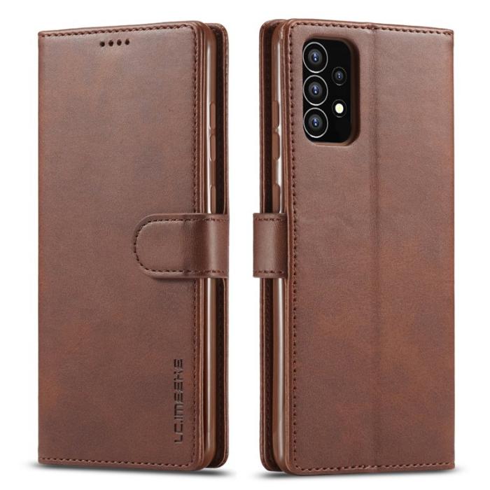 LC.imeeke - LC.IMEEKE Samsung Galaxy A53 5G Plånboksfodral Konstläder - Brun