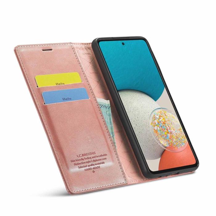 LC.imeeke - LC.IMEEKE Samsung Galaxy A53 5G Plånboksfodral Konstläder - Rosa