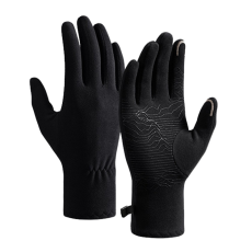 A-One Brand - Touchvantar Handskar Cykel Termofleece Anti Slip DB80 - Svart