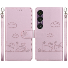 A-One Brand - Sony Xperia 1 VII Plånboksfodral RFID Kitten Pattern - Rosa