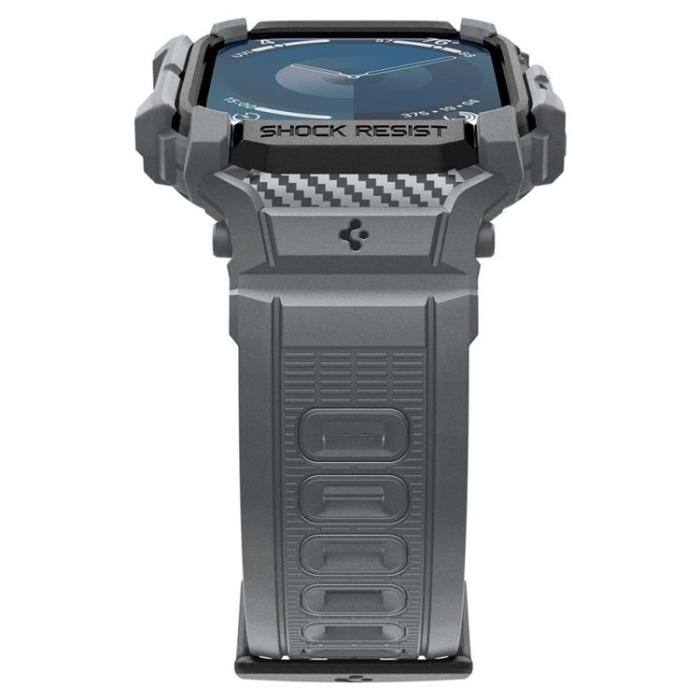 Spigen - Spigen Apple Watch 10 (46mm) Armband Rugged Armor Pro - Mörkgrå