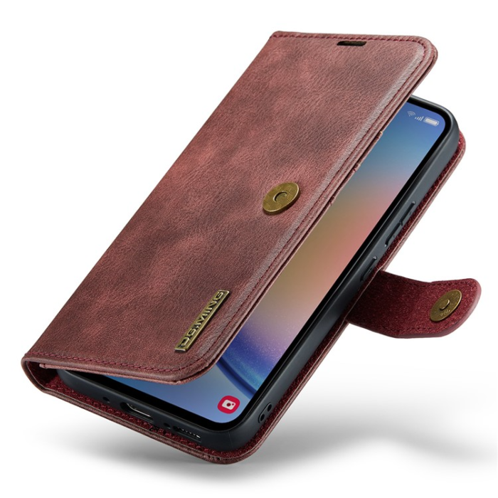DG.MING - DG.MING Galaxy A34 5G Plånboksfodral Äkta Läder 2in1 - Röd