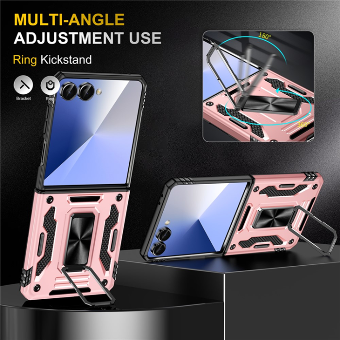 A-One Brand - Galaxy Z Flip7 5G Mobilskal Kickstand Slide - Roséguld