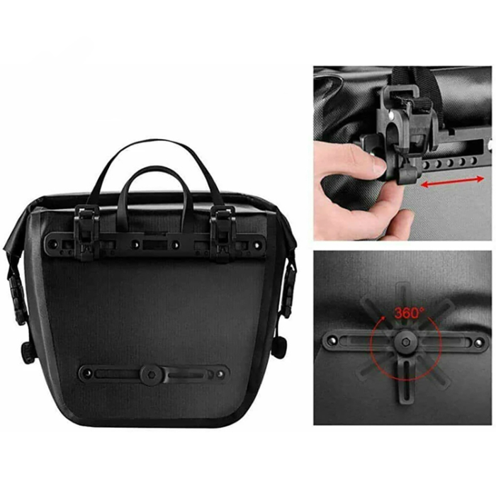 Rockbros - Rockbros Vattentät Cykelväska med Axelrem Montering Fram/Bak 10-14l - Svart