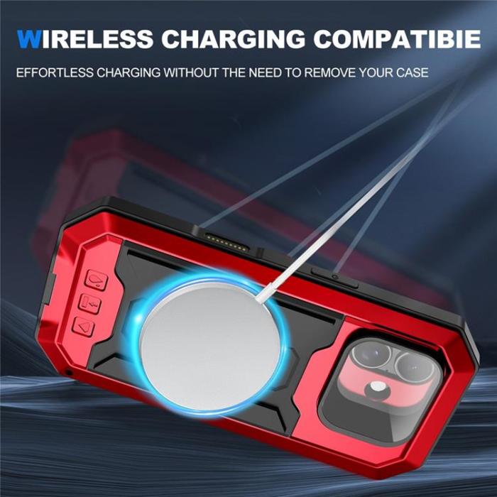 R-JUST - R-JUST iPhone 17 Mobilskal Med Härdad Glas - Röd