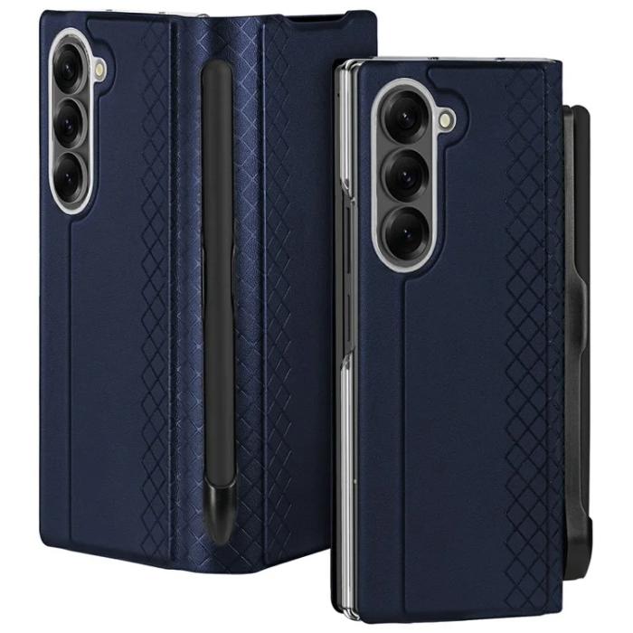 Dux Ducis - Dux Ducis Galaxy Z Fold 7 5G Plånboksfodral Bril Läder - Blå