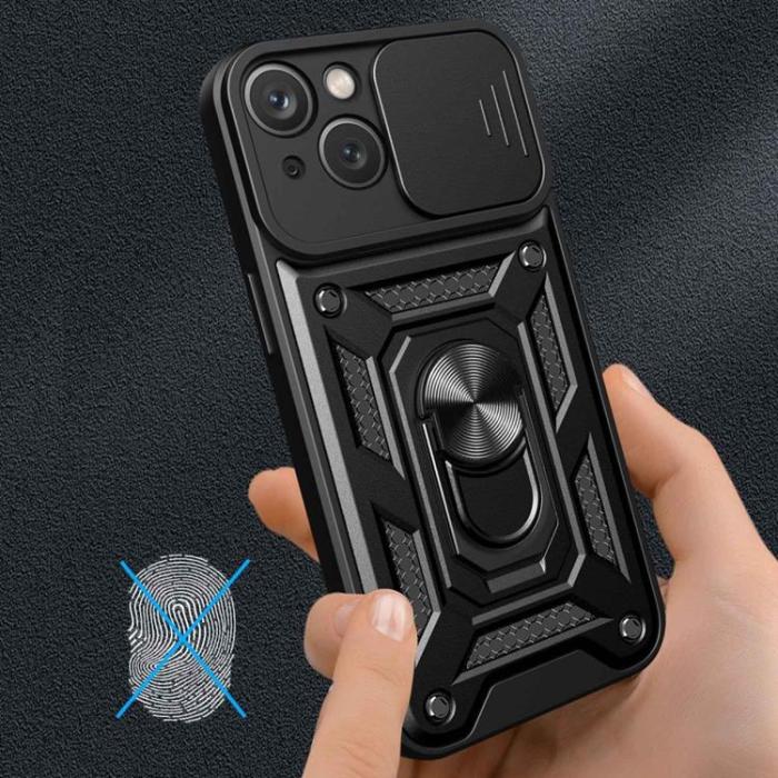 OEM - iPhone 14 Plus Skal Kameraskydd Kickstand - Svart