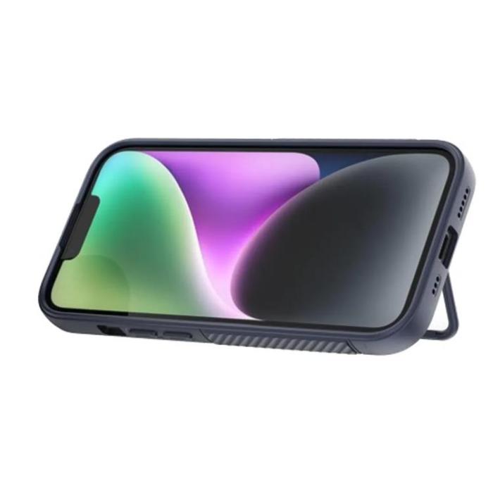 Taltech - iPhone 15 Mobilskal Kickstand TPU - Mörkblå