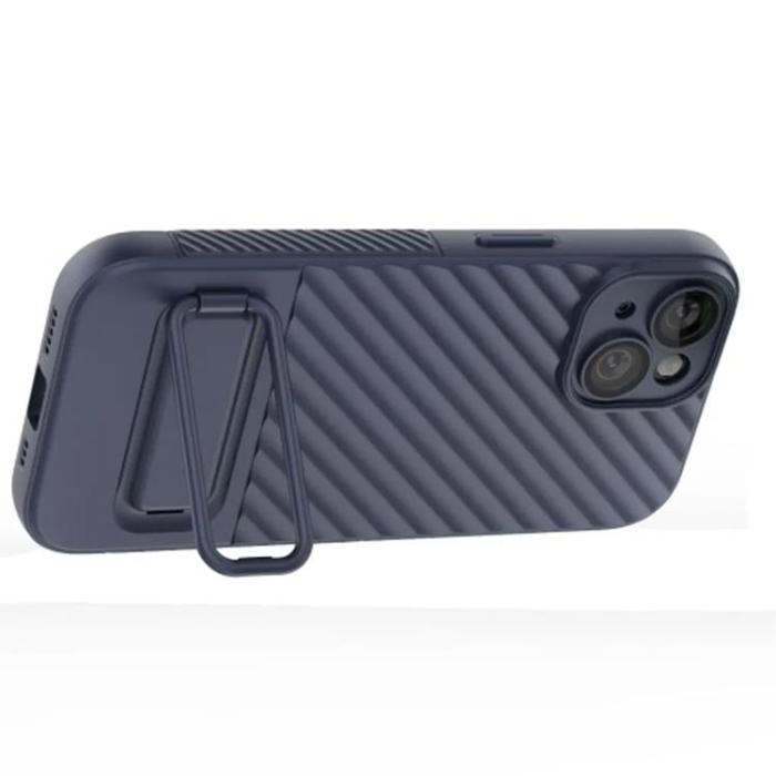 Taltech - iPhone 15 Mobilskal Kickstand TPU - Mörkblå