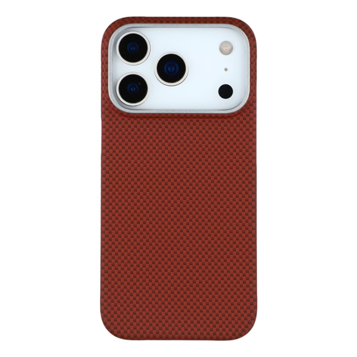 A-One Brand - iPhone 17 Pro Max Mobilskal MagSafe Carbon Fiber - Röd/Svart
