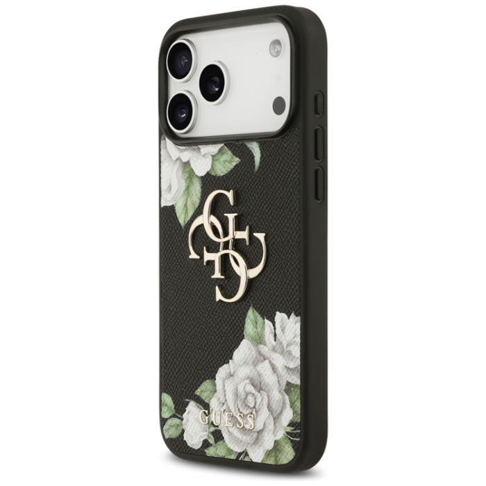 Guess - Guess iPhone 17 Pro Mobilskal Grained Roses - Svart