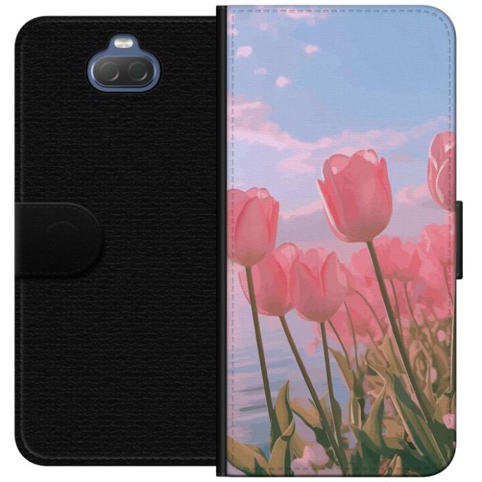 iSecrets - Plånboksfodral till Sony Xperia 10 Plus med Rosa Tulpaner