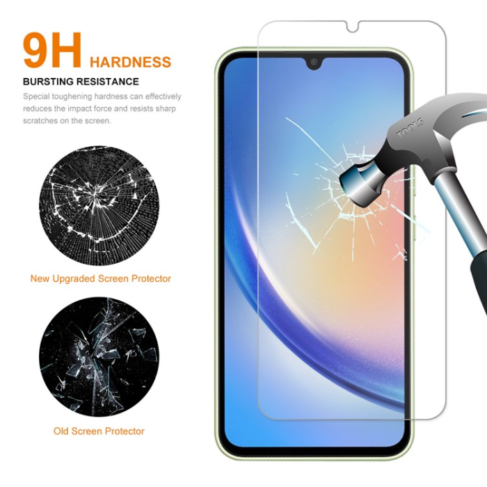 Boom of Sweden - [2-PACK] Galaxy A34 5G Härdat Glas Skärmskydd 9H - Clear