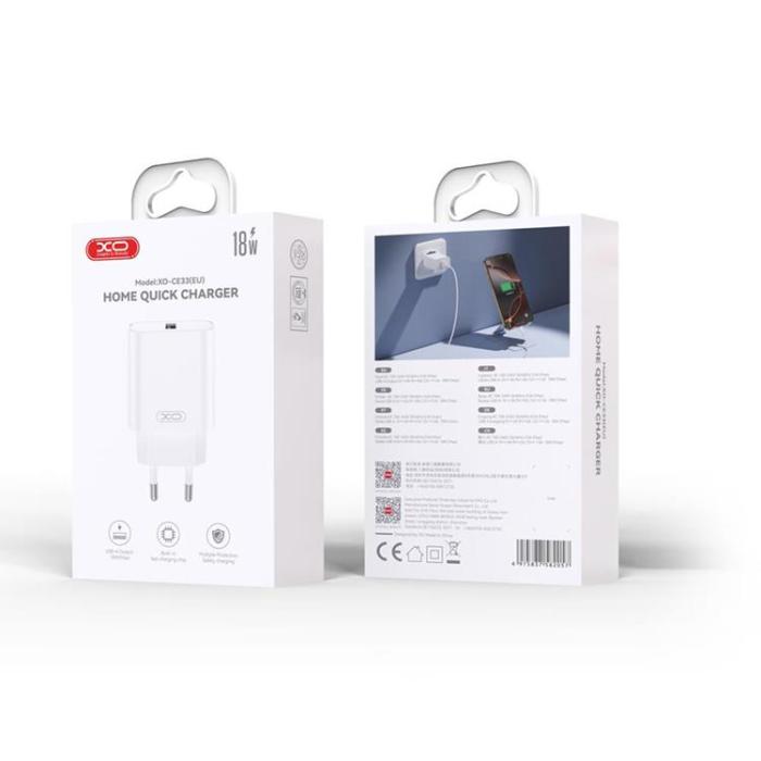 XO - XO Väggladdare USB-A 18W QC CE33 - Vit